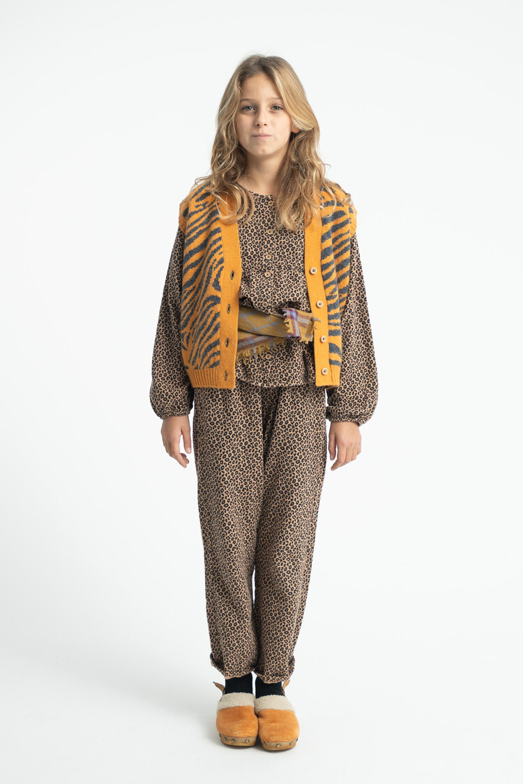 Piupiuchick blouse | brown w/ animal print