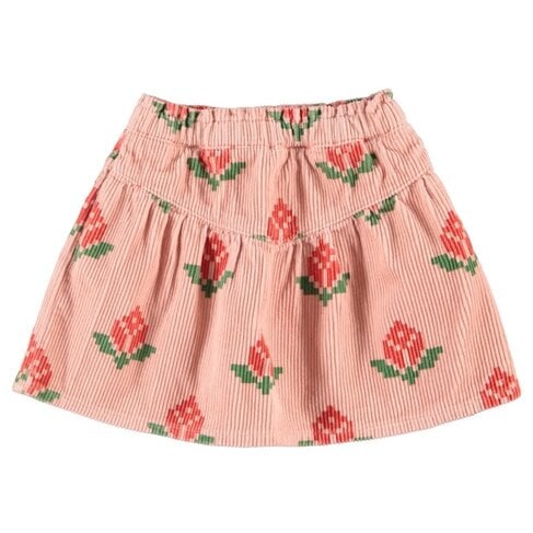 Piupiuchick short skirt | pink w/ big flowers