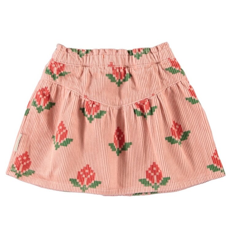 Piupiuchick short skirt | pink w/ big flowers