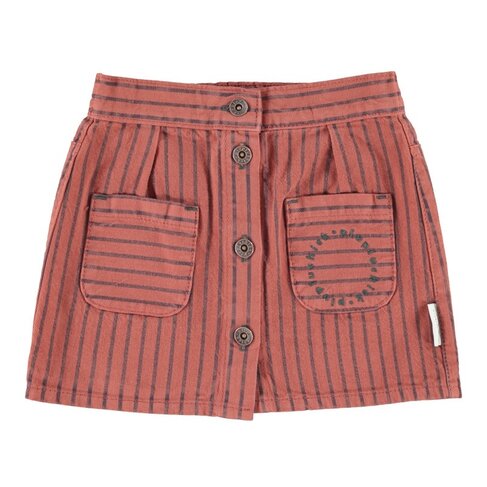 Piupiuchick short skirt | bordeaux w/ black stripes