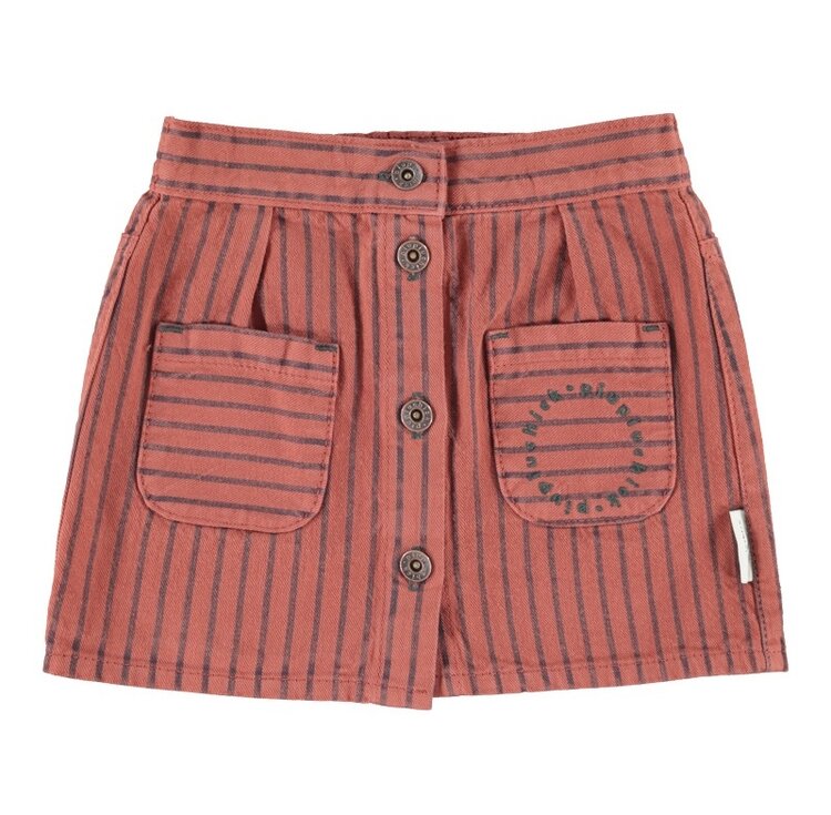 Piupiuchick short skirt | bordeaux w/ black stripes