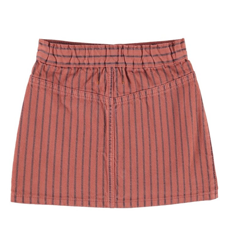 Piupiuchick short skirt | bordeaux w/ black stripes
