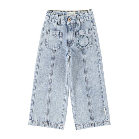 Piupiuchick flare trousers | fadded light blue denim