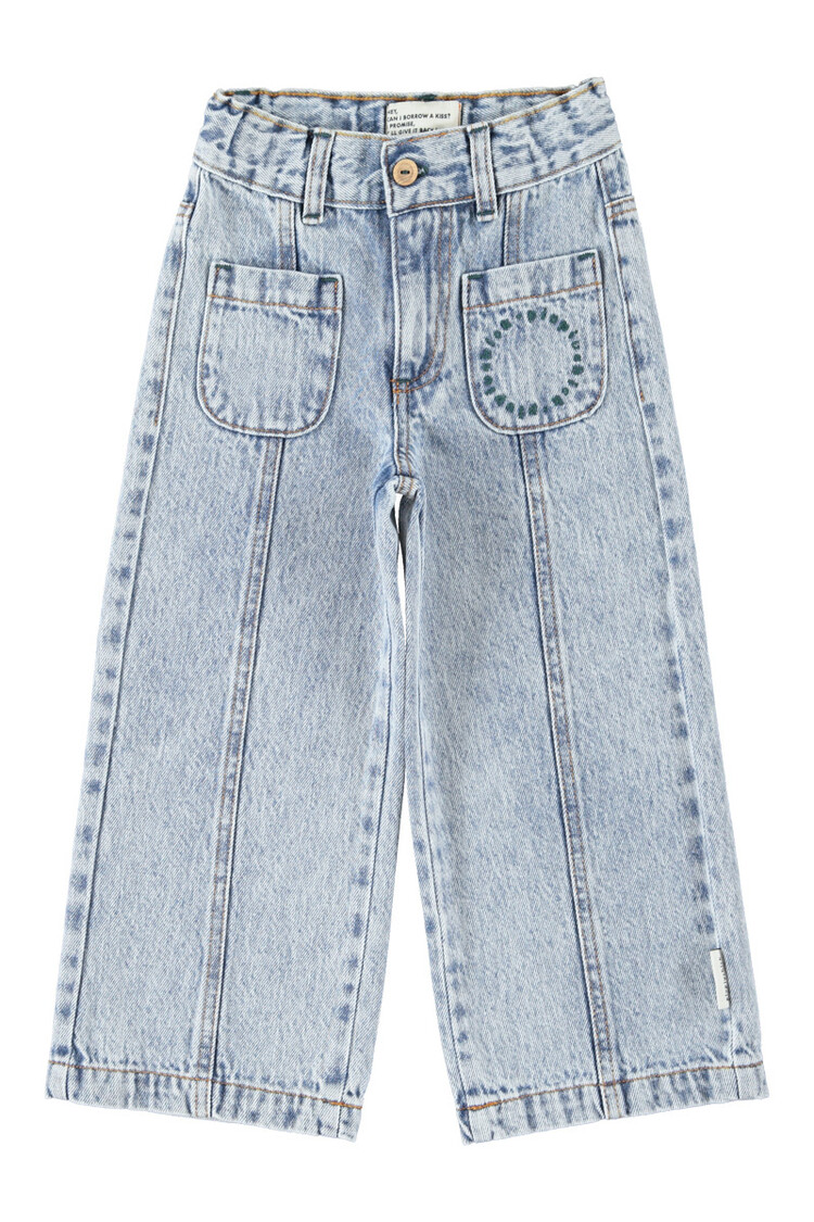 Piupiuchick flare trousers | faded light blue denim