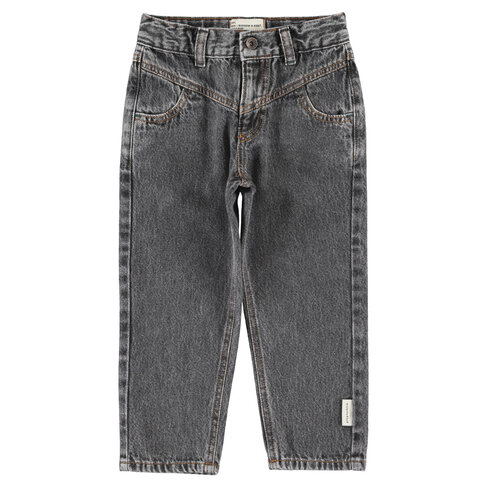 Piupiuchick mom fit trousers | washed black denim