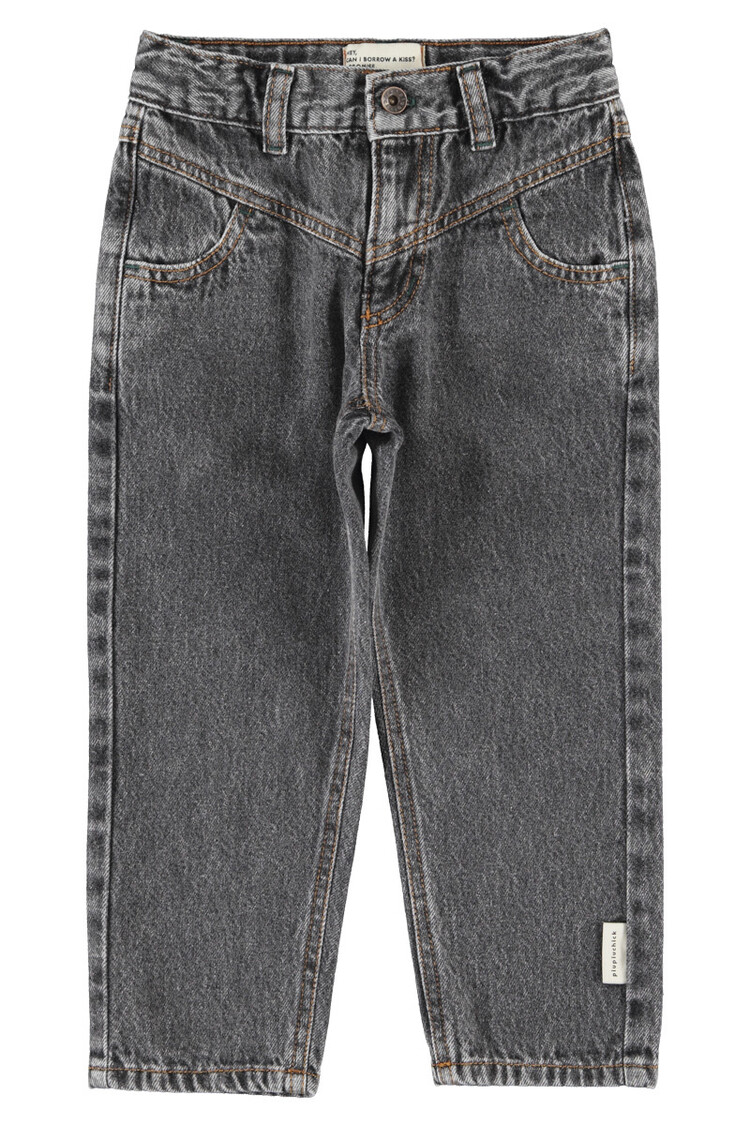 Piupiuchick mom fit trousers | washed black denim