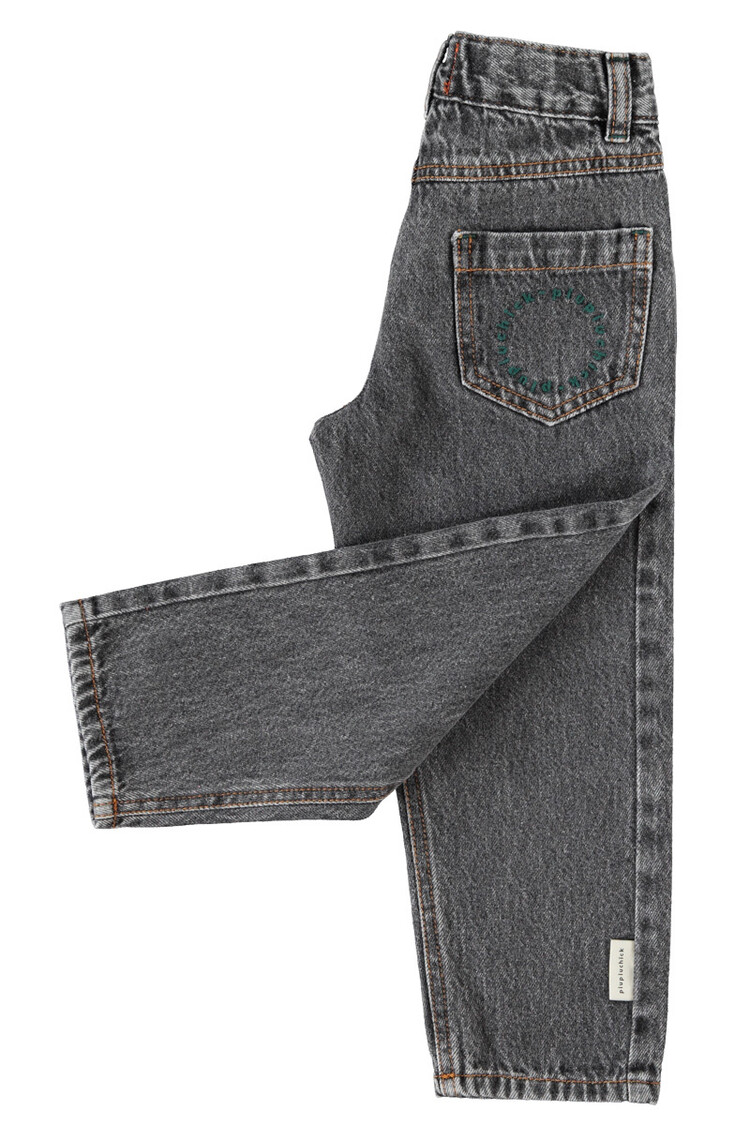 Piupiuchick mom fit trousers | washed black denim