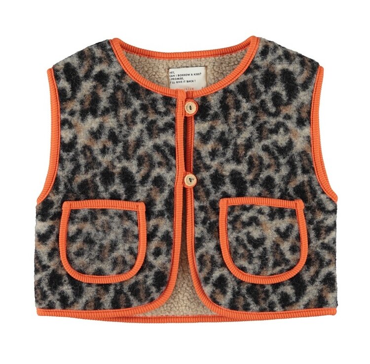 Piupiuchick waistcoat | grey animal print