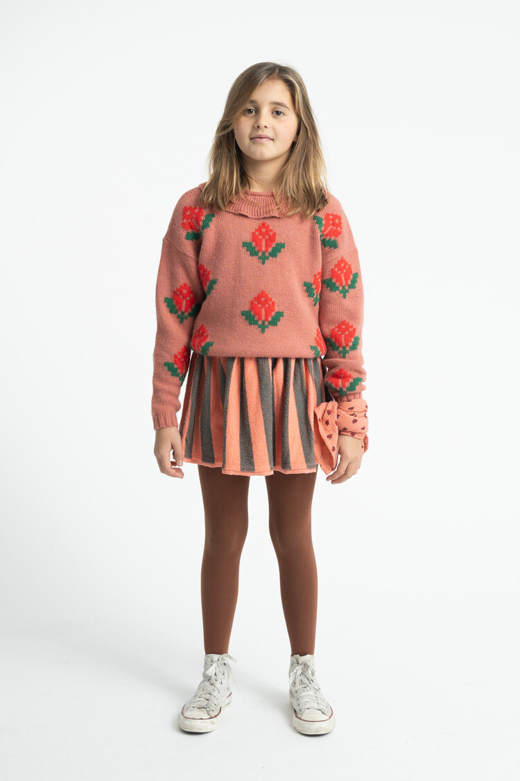 Piupiuchick short skirt | pink & green stripes