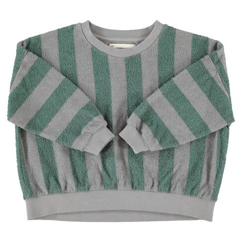 Piupiuchick sweatshirt | gray & green stripes