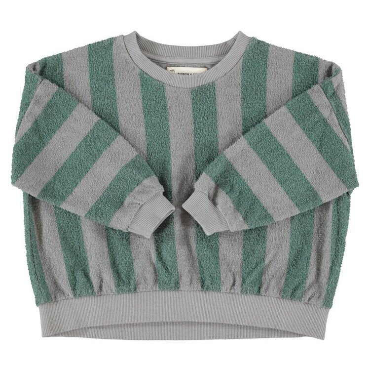 Piupiuchick sweatshirt | gray & green stripes