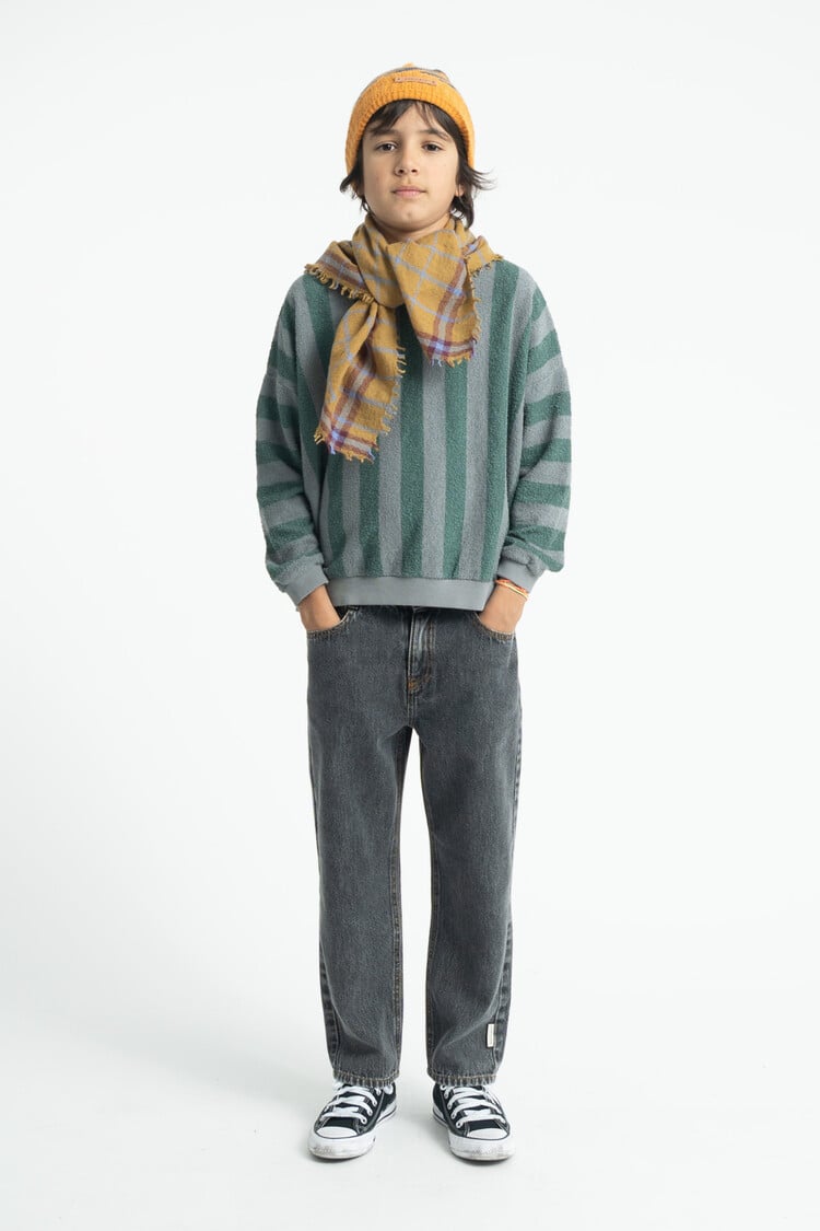 Piupiuchick sweatshirt | grey & green stripes