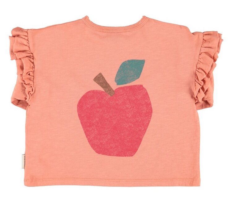 Piupiuchick long sleeve t'shirt | pink w/ apple print