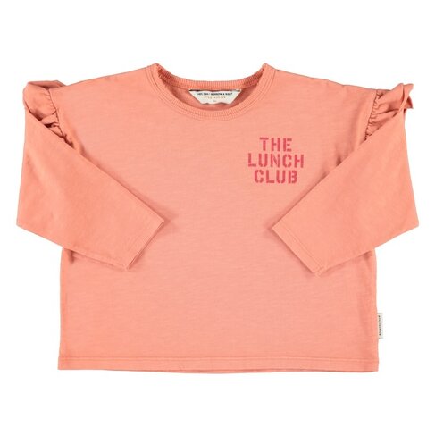Piupiuchick long sleeve t'shirt | pink w/ apple print