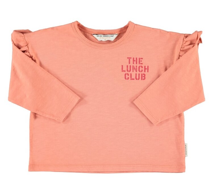 Piupiuchick longsleeve t'shirt | pink w/ apple print