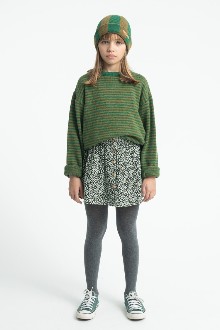Piupiuchick knitted sweater | green & brown stripes