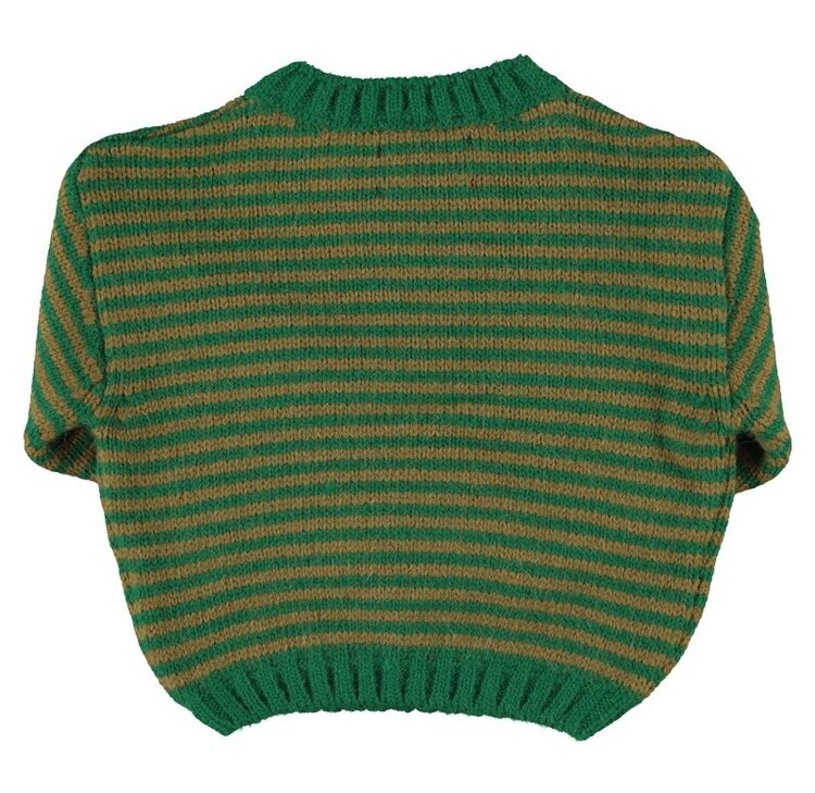 Piupiuchick knitted sweater | green & brown stripes