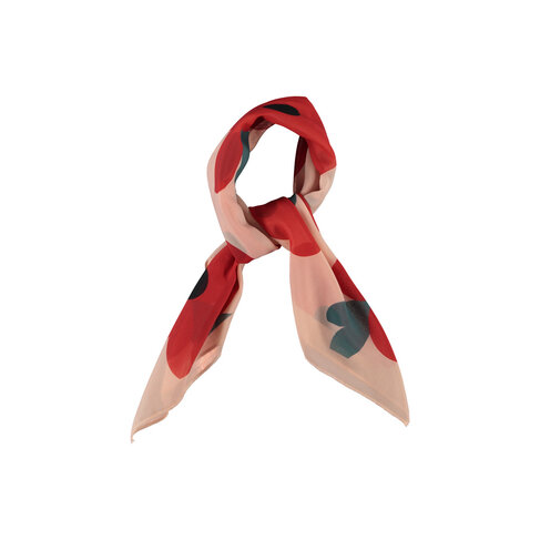 Piupiuchick Chiffon bandana | lichtroze met grote bloemen