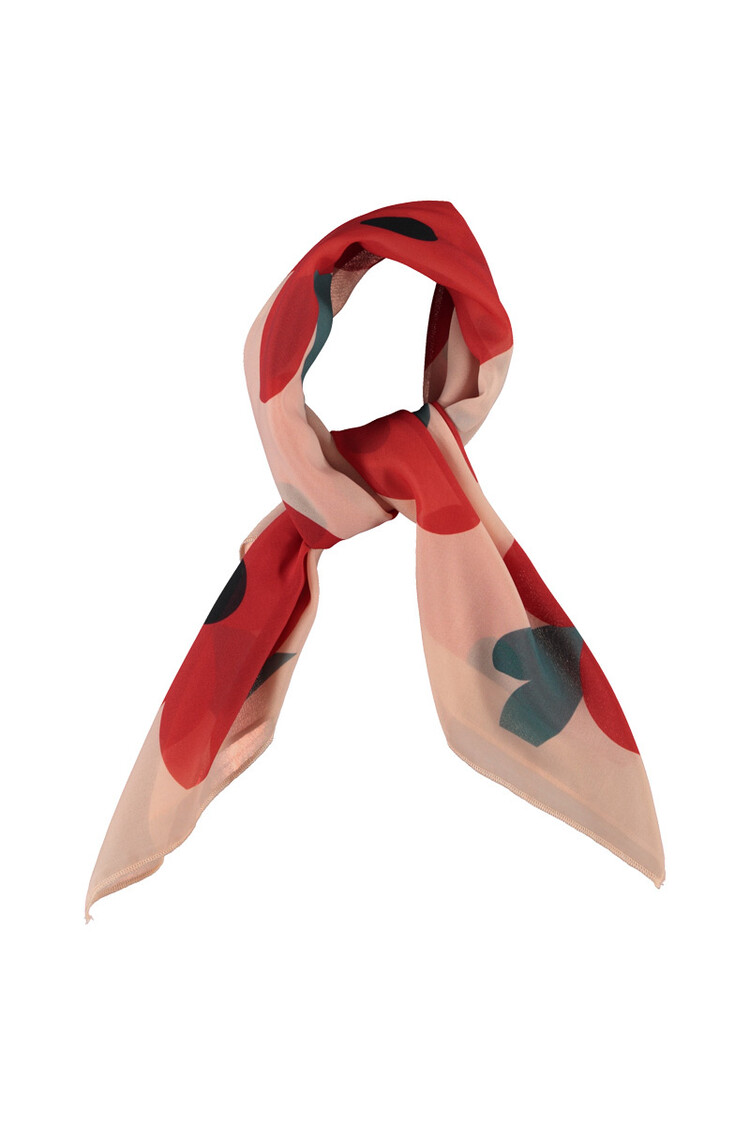 Piupiuchick Chiffon bandana | lichtroze met grote bloemen
