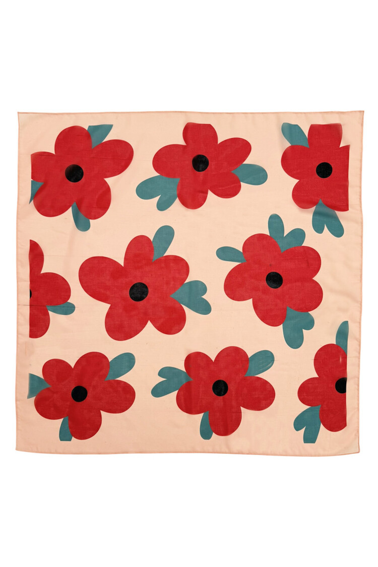 Piupiuchick chiffon bandana | light pink w/ big flowers