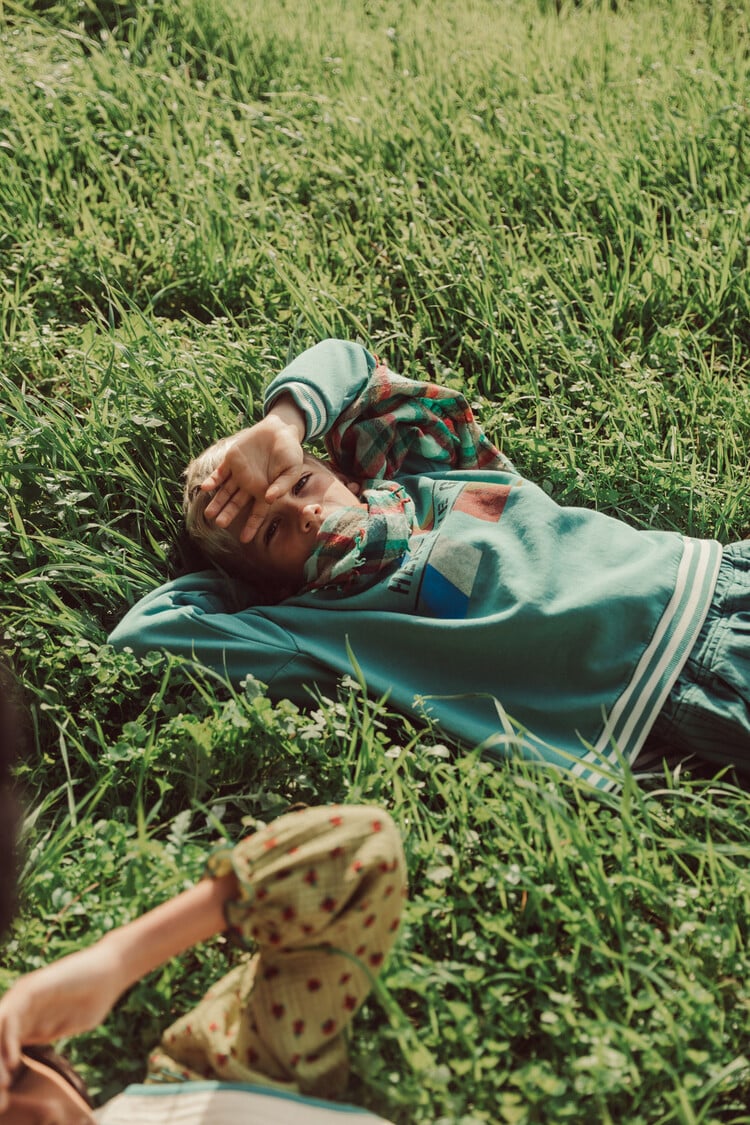 Piupiuchick sweatshirt | green w/ "here we go" print