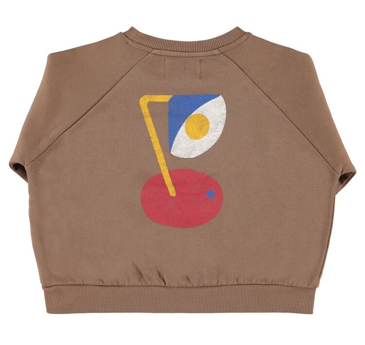 Piupiuchick sweatshirt | brown w/ "captain" print