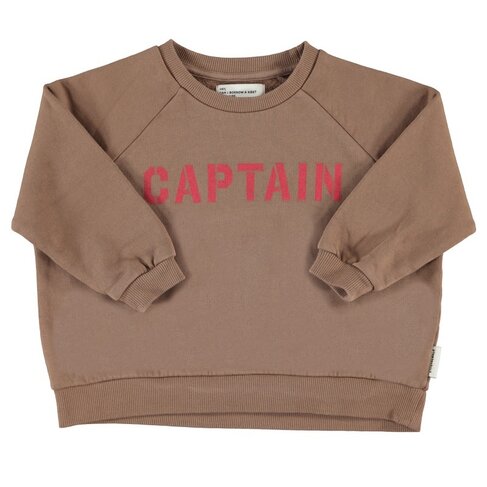 Piupiuchick sweatshirt | brown w/ "captain" print