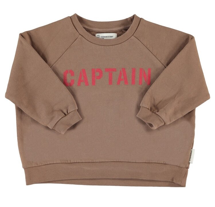 Piupiuchick sweatshirt | brown w/ "captain" print