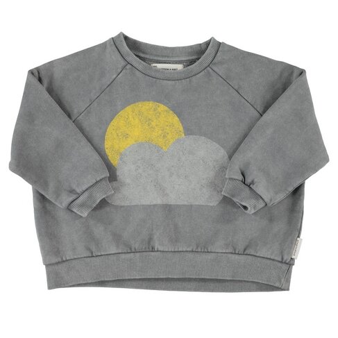 Piupiuchick sweatshirt | grey w/ sun & cloud print