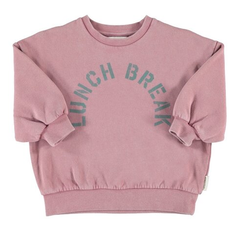 Piupiuchick oversized sweatshirt | pink w/ "lunch break" print