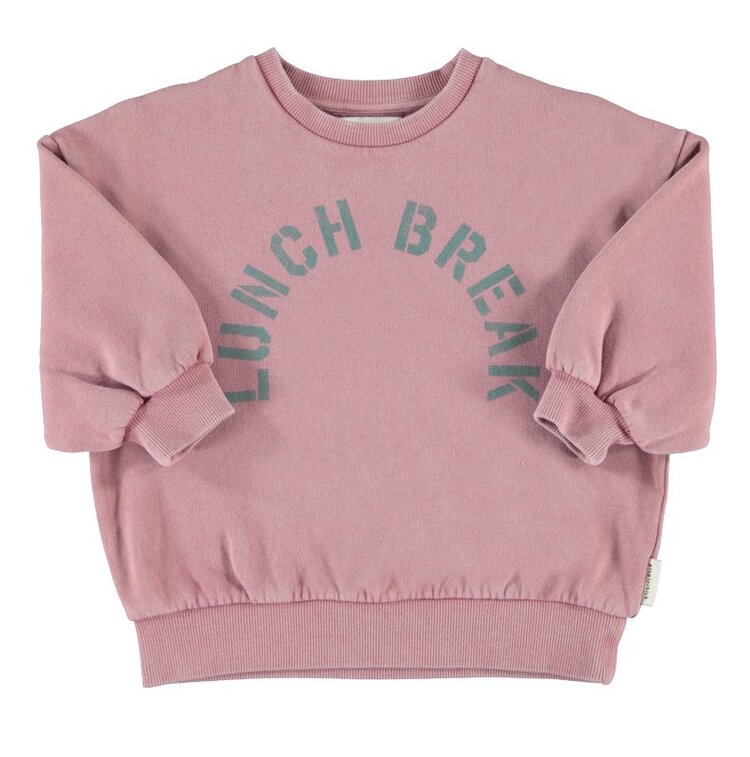 Piupiuchick oversized sweatshirt | pink w/ "lunch break" print