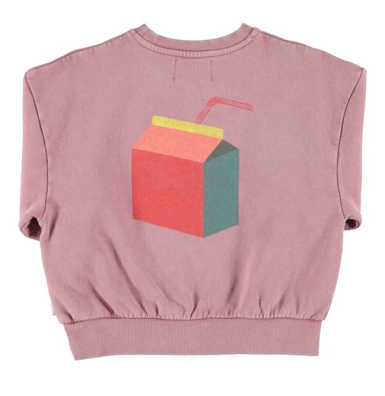Piupiuchick oversized sweatshirt | pink w/ "lunch break" print