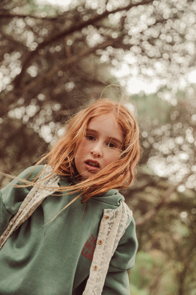 Piupiuchick hoodie | green with apple print
