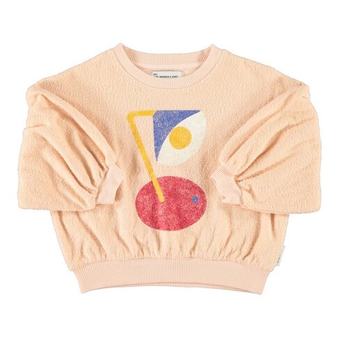 Piupiuchick sweatshirt balloon sleeves | light pink w/ desk lamp print