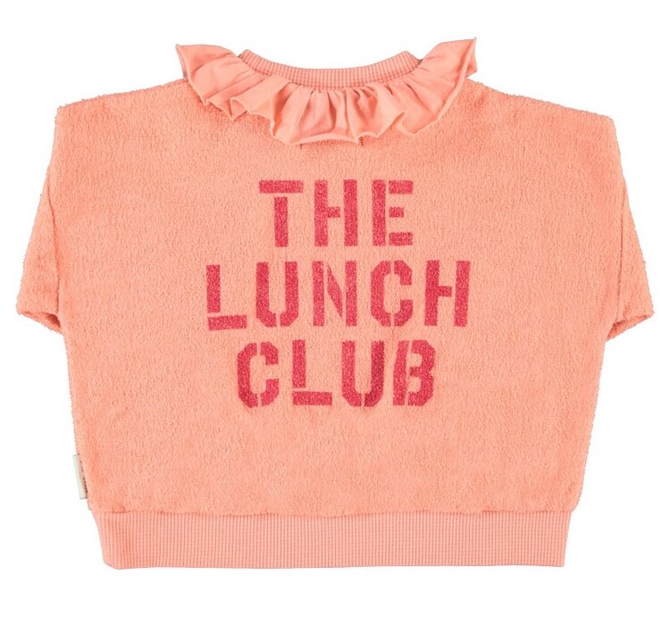 Piupiuchick sweatshirt w/ collar | pink w/ apple print