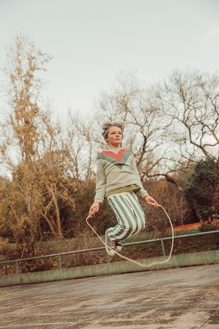 Piupiuchick sweatshirt | mint green w/ multicolor triangle print