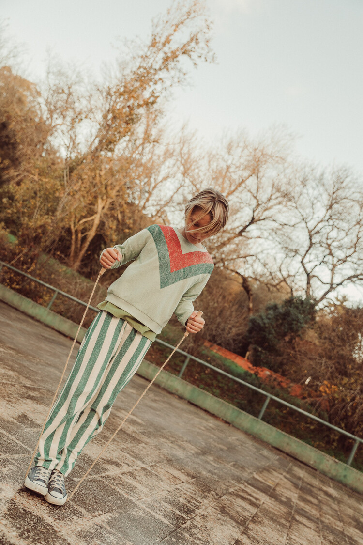 Piupiuchick sweatshirt | mint green w/ multicolor triangle print