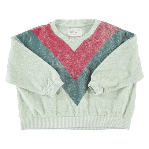 Piupiuchick sweatshirt | mint green w/ multicolor triangle print