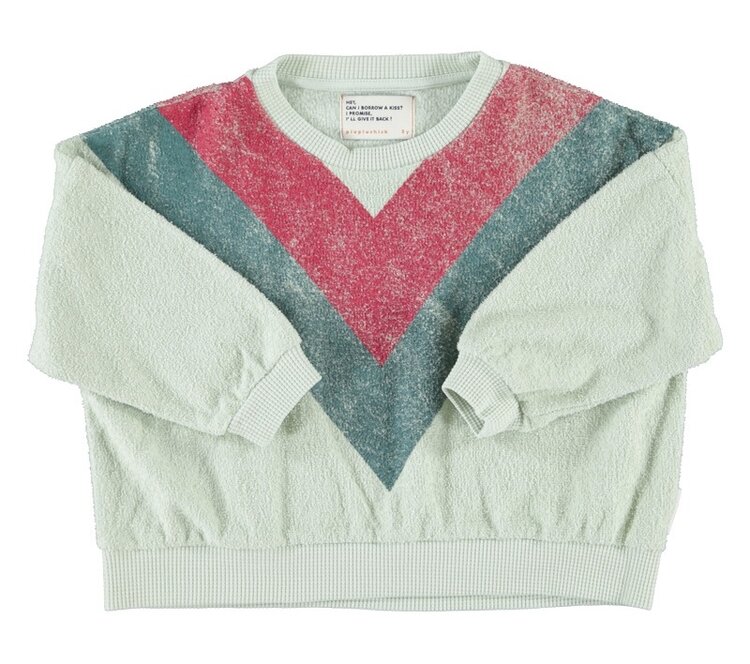 Piupiuchick sweatshirt | mint green w/ multicolor triangle print