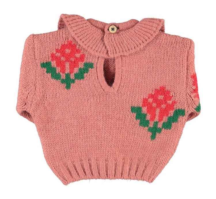 Piupiuchick jacquard sweater w/ collar | leggings