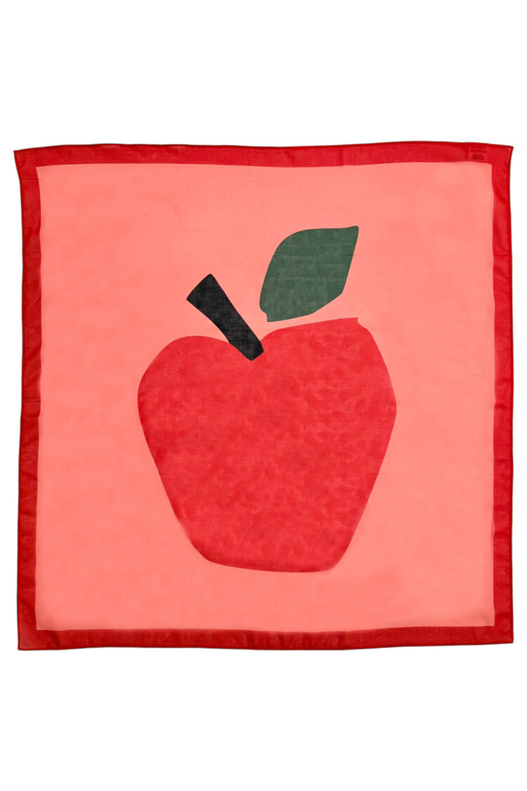 Piupiuchick chiffon bandana | pink & red w/ apple print
