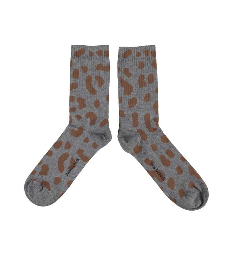Piupiuchick socks | grey w/ animal print