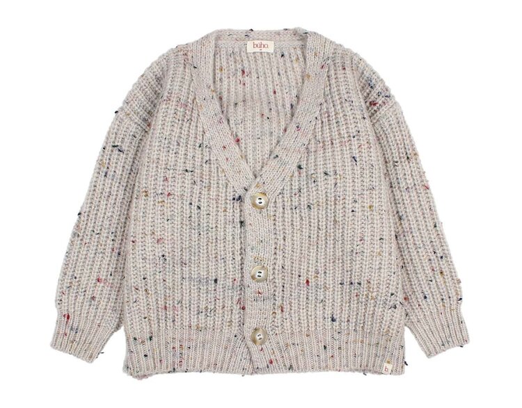 Buho Botonato Cardigan - Pearl Grey