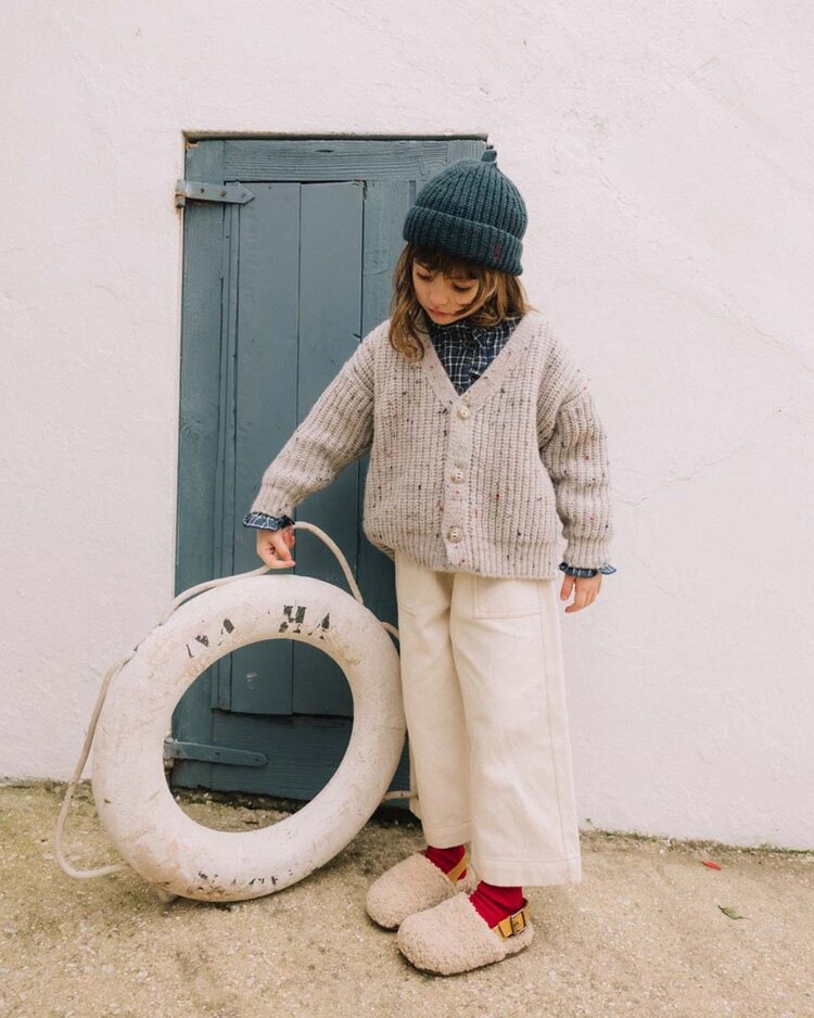Buho Botonato Cardigan - Pearl Grey