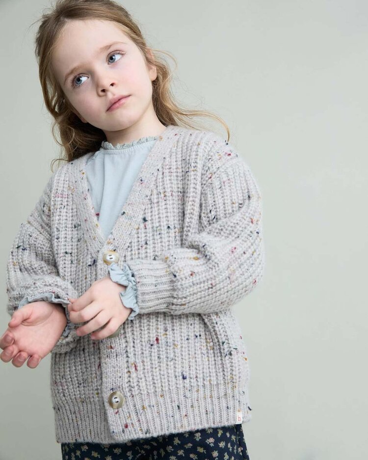 Buho Botonato Cardigan - Pearl Grey