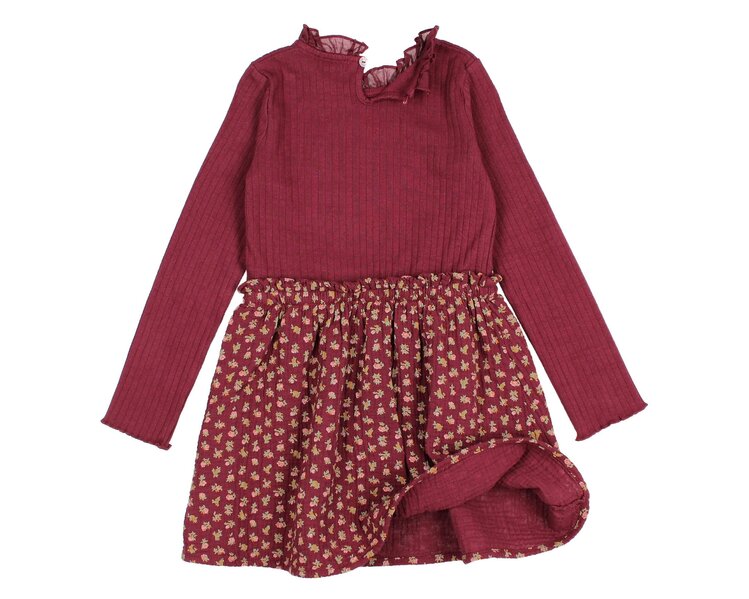 Buho Cottage combination dress - Pomegranate