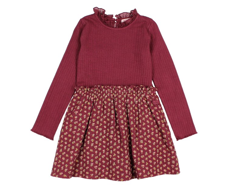 Buho Cottage combination dress - Pomegranate
