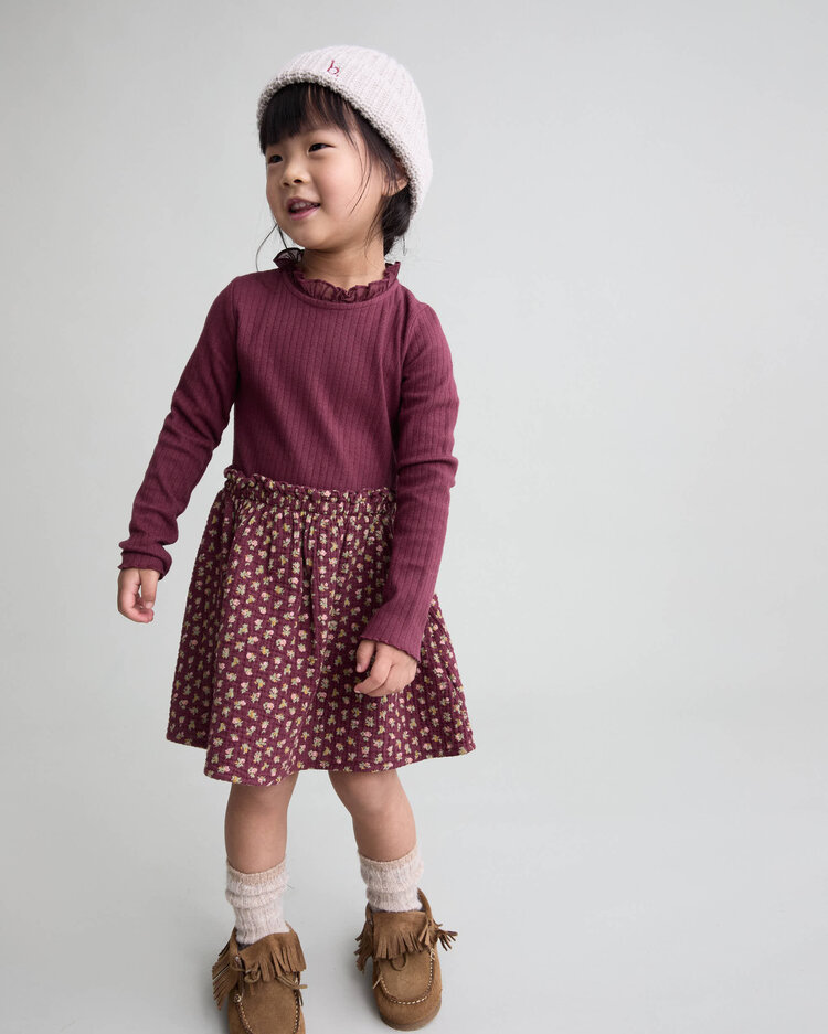 Buho Cottage combination dress - Pomegranate