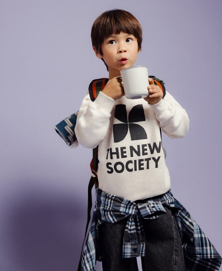 The New Society TNS Logo Sweatshirt Whisper White Melange