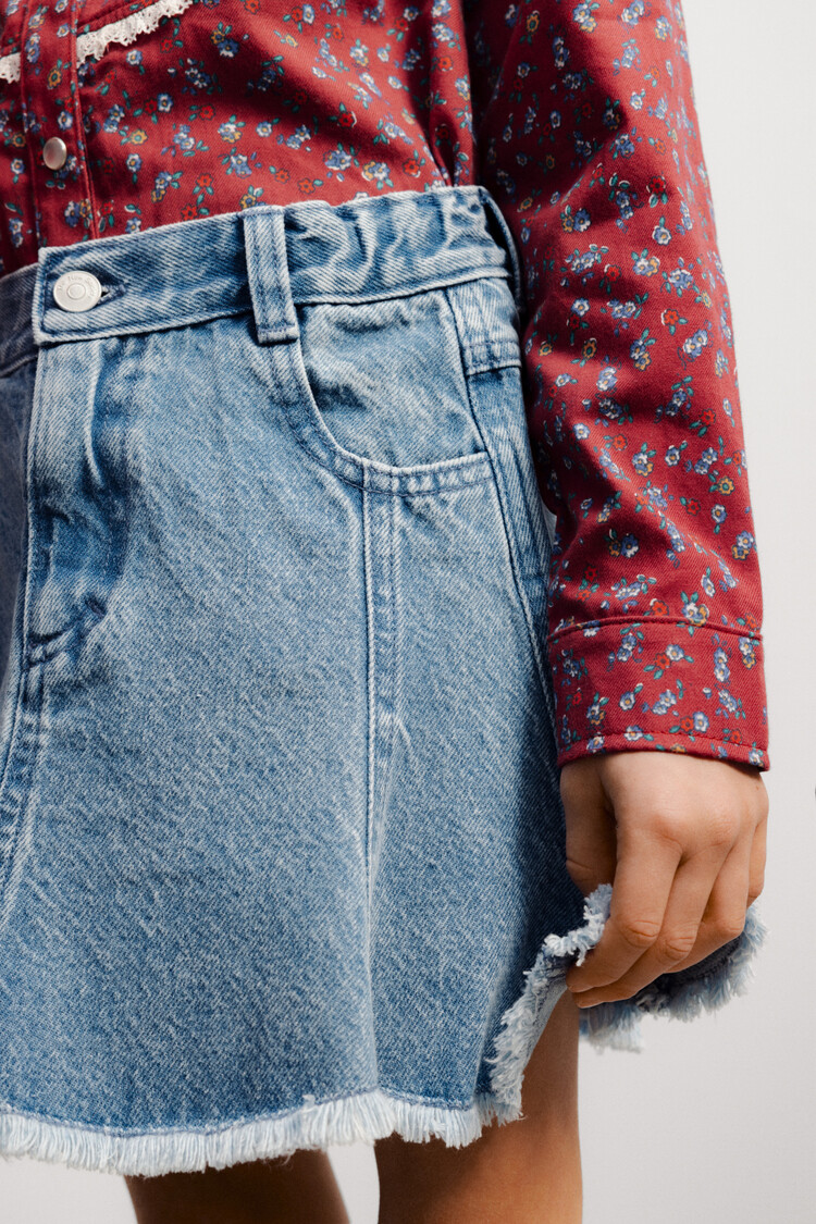 The New Society Ridge Denim Skirt